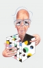 Caricatura de Martin Gardner cedida por Jim Gardner