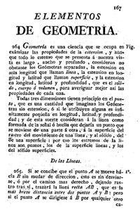 Portada del apartado dedicado a la geometría. Elementos de  aritmética, álgebra y geometría de J. J. García.