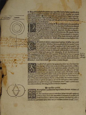 Postulados, Elementos versión latina de Campano editada por  Ratdolt (Venecia, 1482)