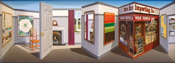 Patrick Hughes, "Tea Shop", 2013 http://www.patrickhughes.co.uk/