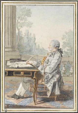 Alexis Clairaut (1713-1765), dibujo de Carmontelle, Musée Condé, Chantilly http://www.clairaut.com/n1763po1pf.html