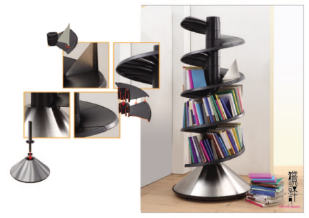 http://www.designrulz.com/product-design/storage-items/2010/10/bookshelves-in-a-spiral-system/