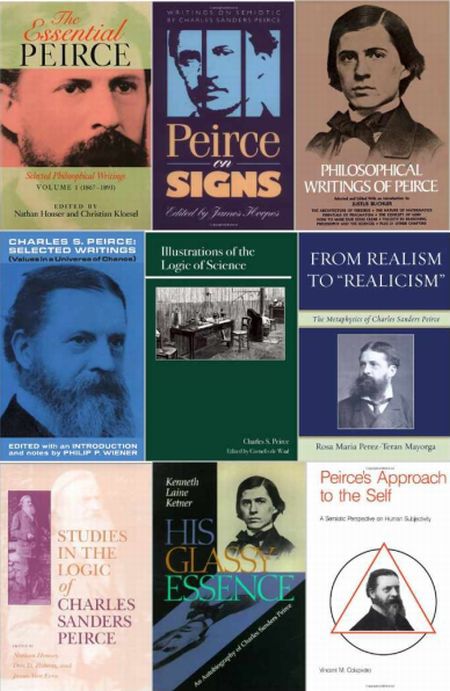Algunas portadas de libros de y sobre Charles Sanders Peirce