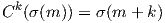 Ck (σ(m )) = σ(m + k)