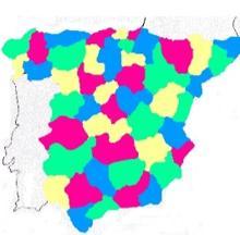 Cuatro colores son suficientes para colorear las provincias españolas